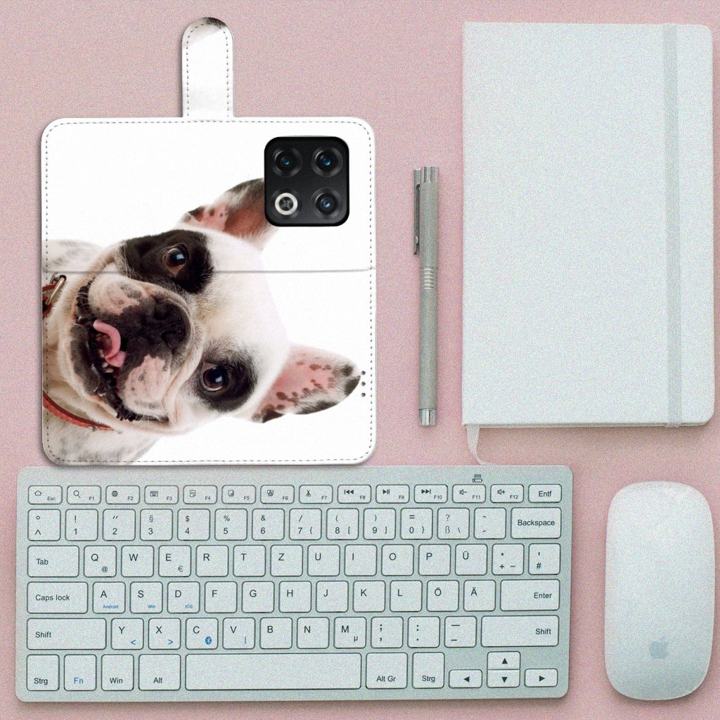 OnePlus 10 Pro Telefoonhoesje met Pasjes Franse Bulldog