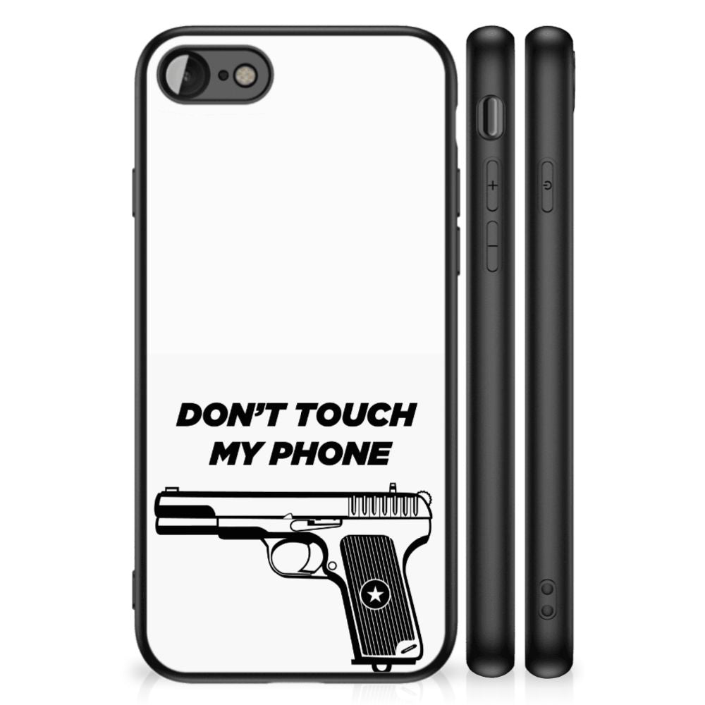 iPhone SE 2022 | SE 2020 | 7/8 Telefoon Hoesje Pistol DTMP met pistol ontwerp en anti-touch tekst op achterkant
