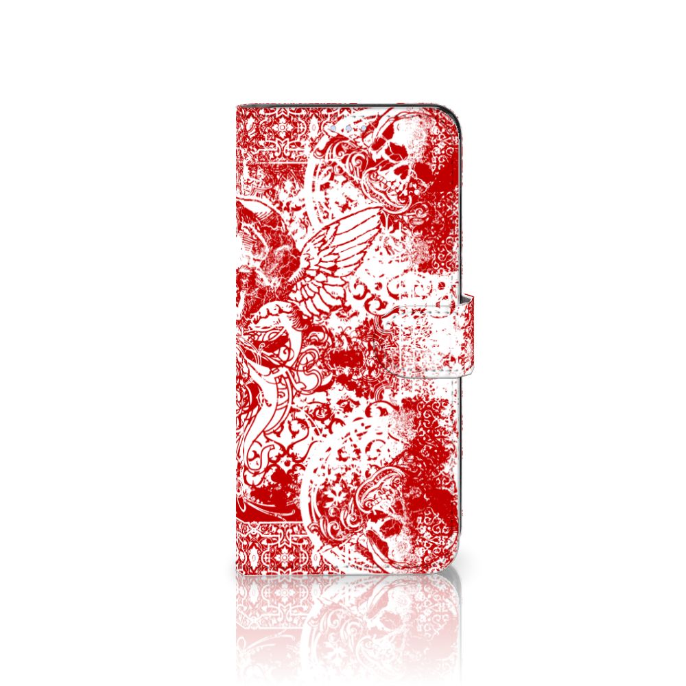 Telefoonhoesje met Naam OPPO Reno 8 Lite | OnePlus Nord N20 Angel Skull Rood