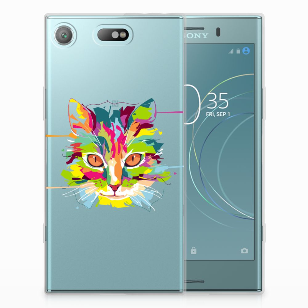 Sony Xperia XZ1 Compact Telefoonhoesje met Naam Cat Color