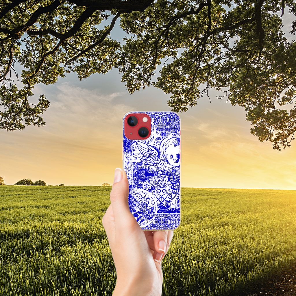 Silicone Back Case Apple iPhone 13 Angel Skull Blauw B2C Telecom