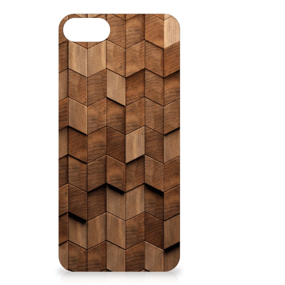 Houten Print Telefoonhoesje voor iPhone SE 2022 | SE 2020 | 7/8 Wooden Cubes