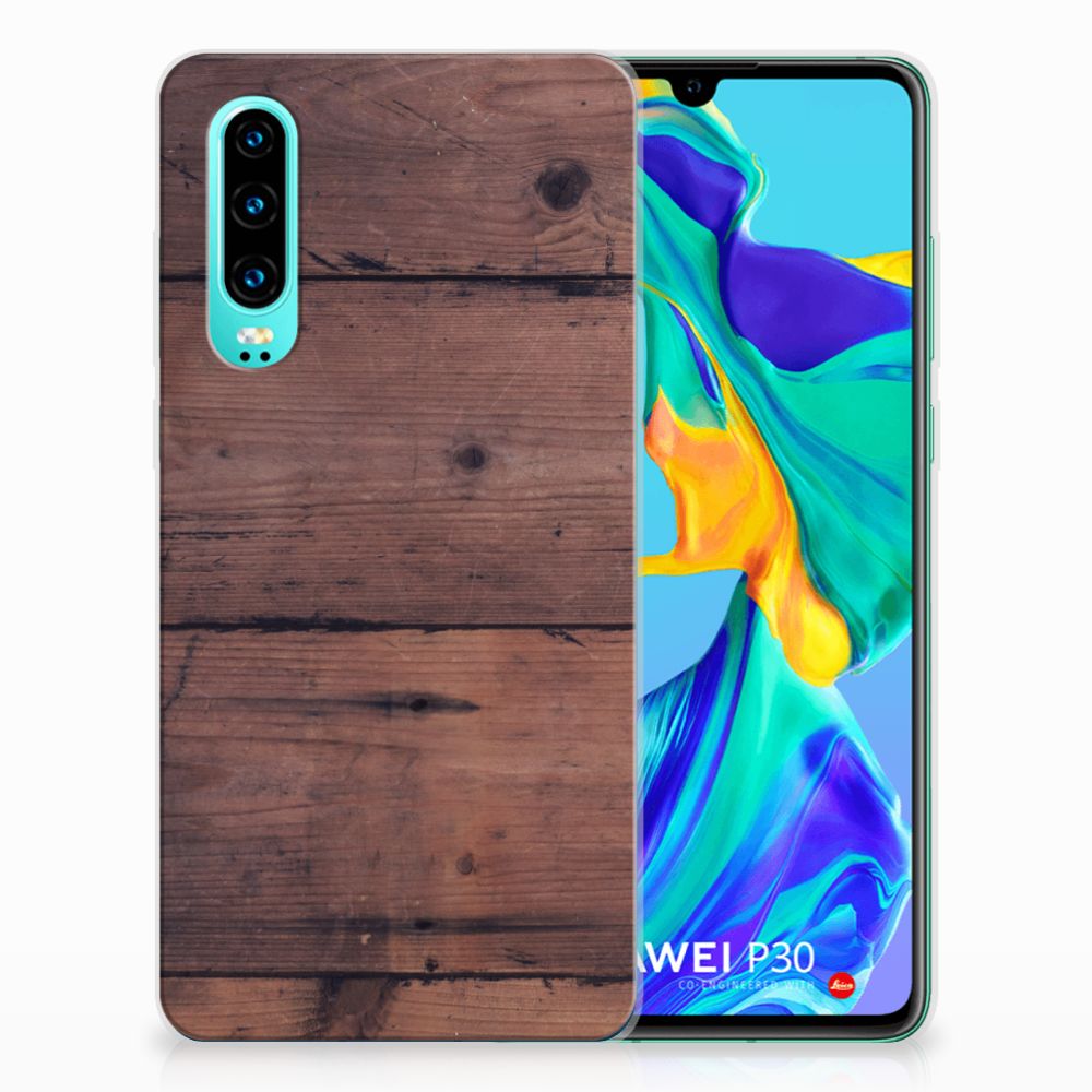 Huawei P30 Bumper Hoesje Old Wood