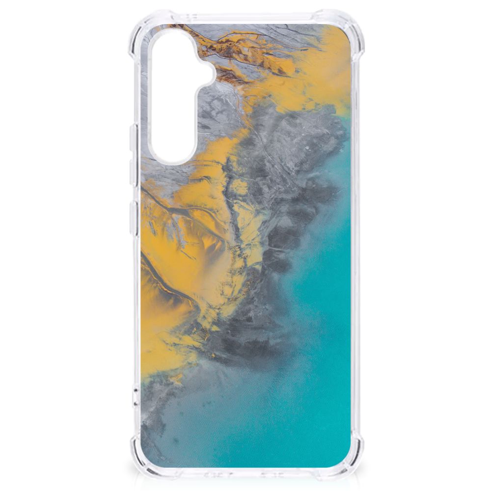 Samsung Galaxy A34 Anti-Shock Hoesje Marble Blue Gold