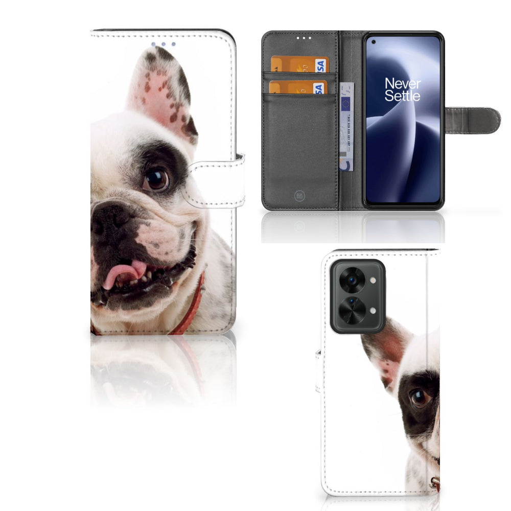 OnePlus Nord 2T Telefoonhoesje met Pasjes Franse Bulldog