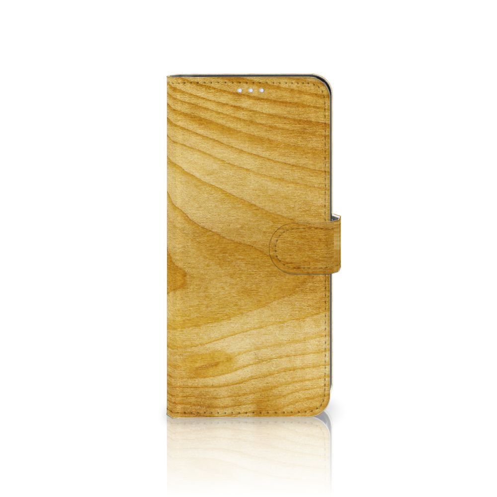 Motorola Moto G100 Book Style Case Licht Hout