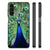 Samsung Galaxy A14 5G Dierenprint Telefoonhoesje Pauw met kleurrijke pauw illustratie op de achterkant.
