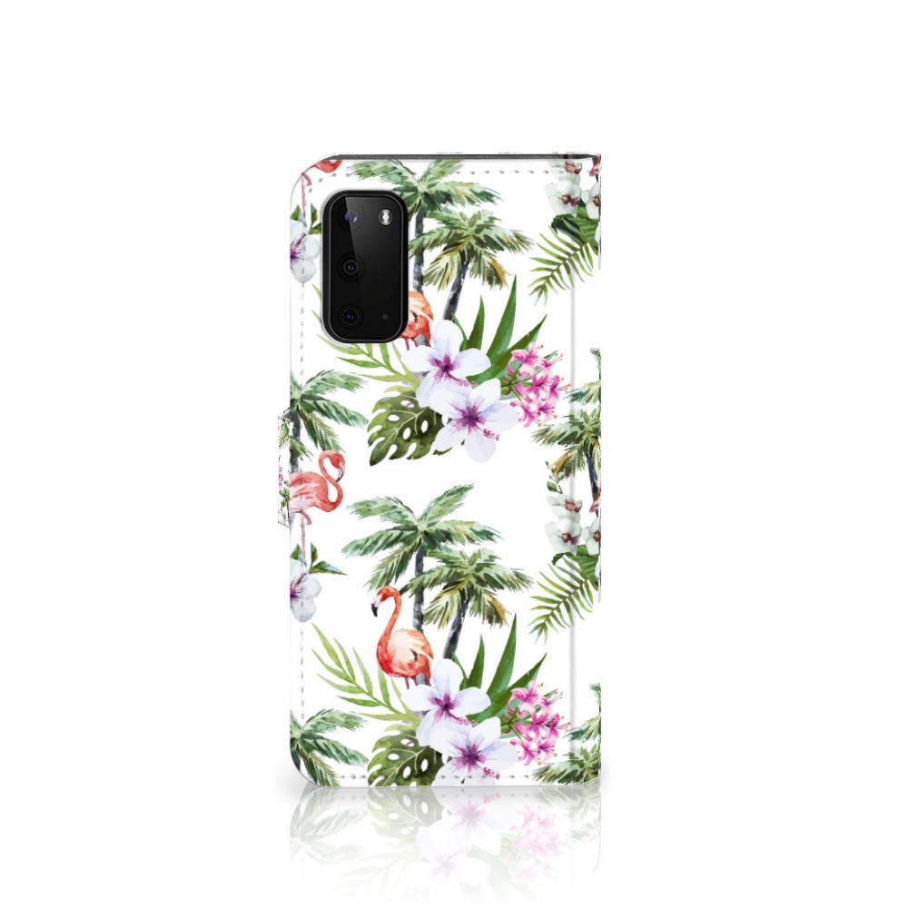 Samsung Galaxy S20 Telefoonhoesje met Pasjes Flamingo Palms