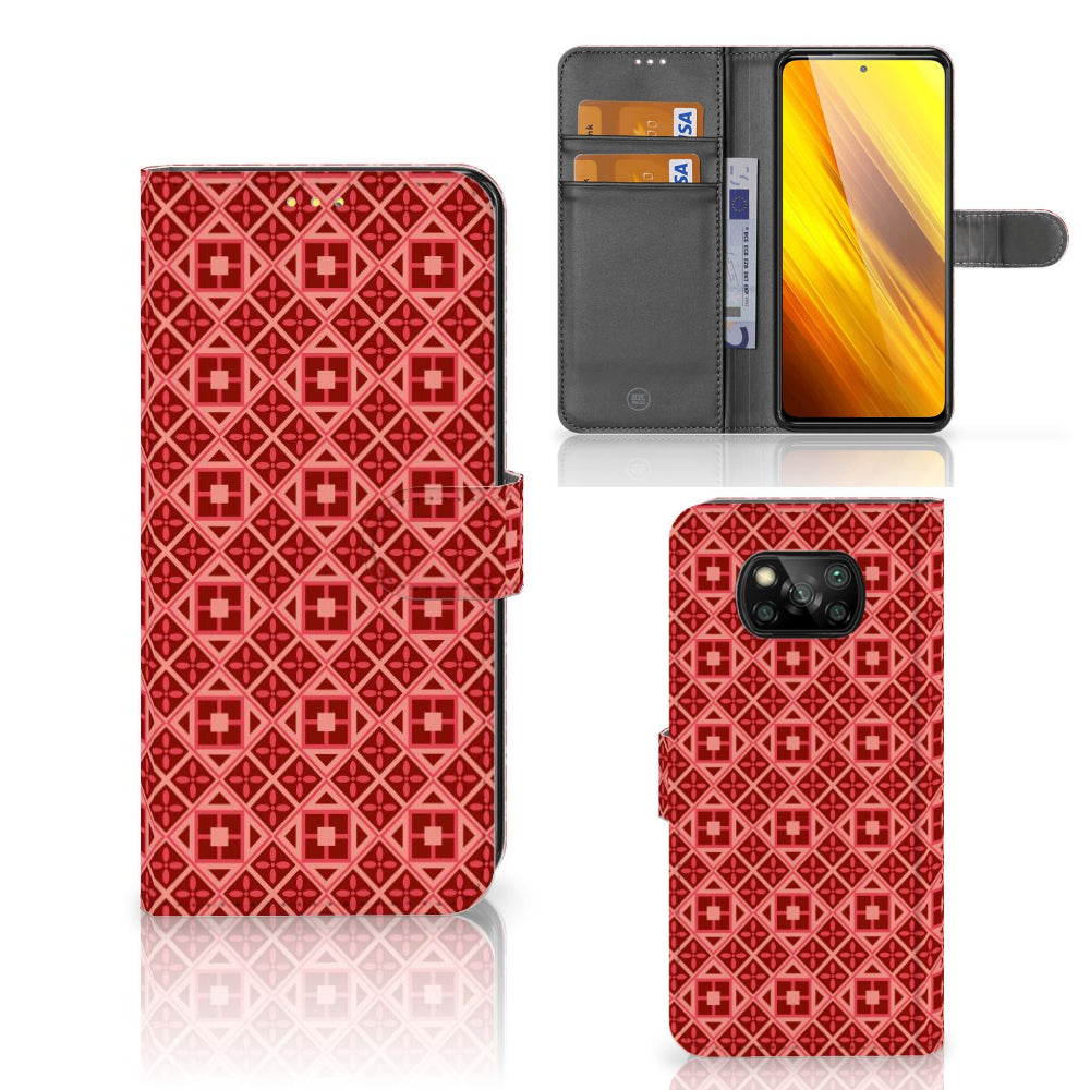 Xiaomi Poco X3 | Poco X3 Pro Telefoon Hoesje Batik Rood