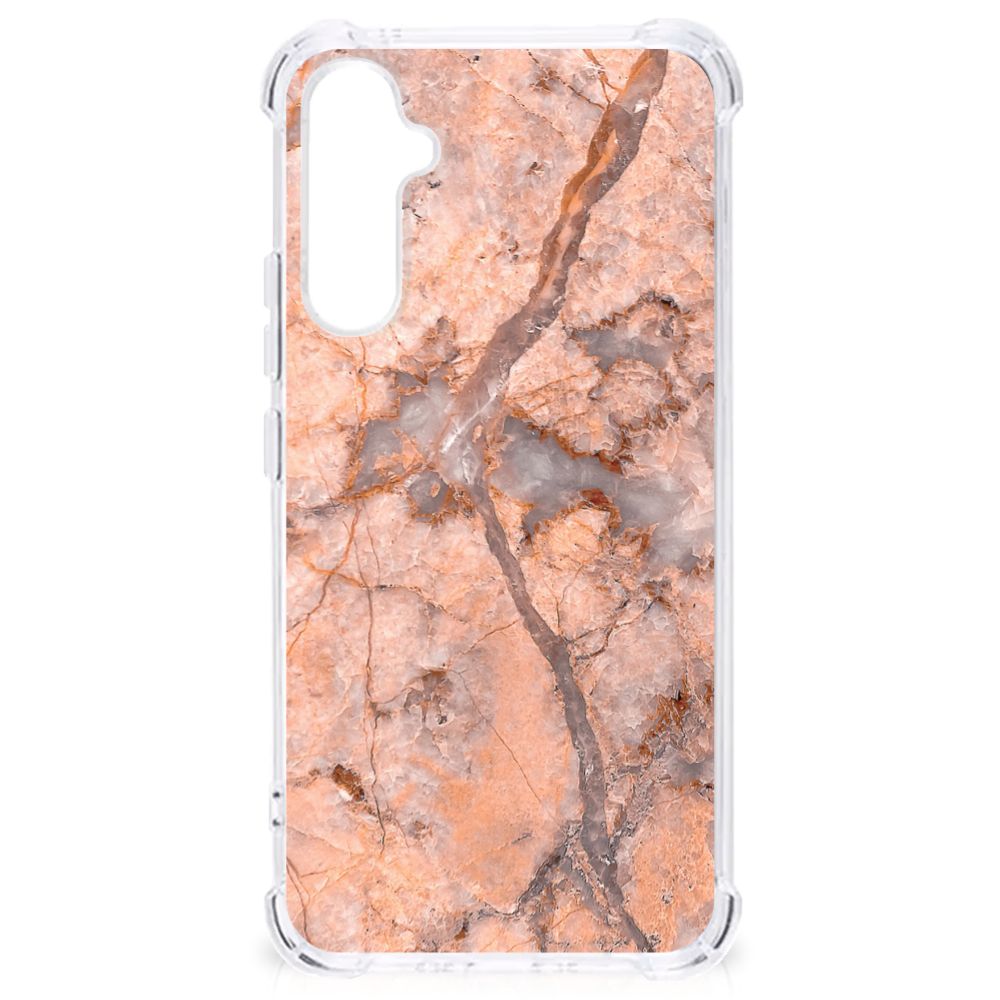 Samsung Galaxy A34 Anti-Shock Hoesje Marmer Oranje