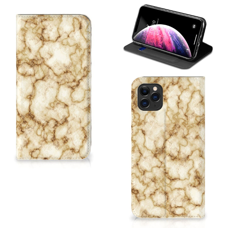 Apple iPhone 11 Pro Max Standcase Marmer Goud