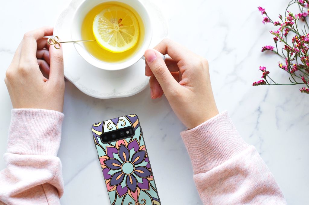 Samsung Galaxy S10 Skin Case Purple Flower B2C Telecom