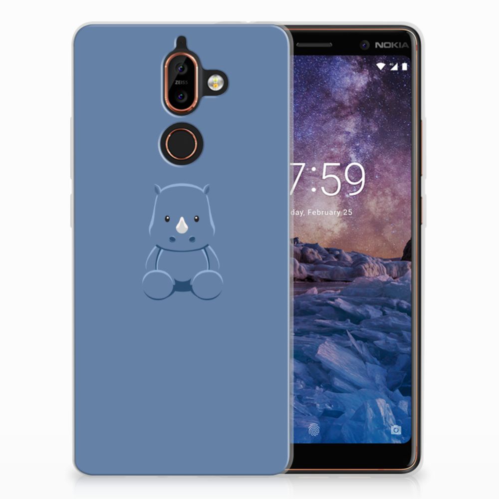 Nokia 7 Plus Telefoonhoesje met Naam Baby Rhino