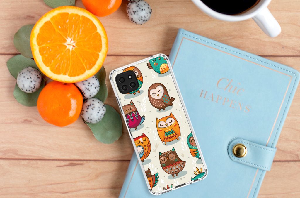 Samsung Galaxy A22 5G Case Anti-shock Vrolijke Uilen B2C Telecom