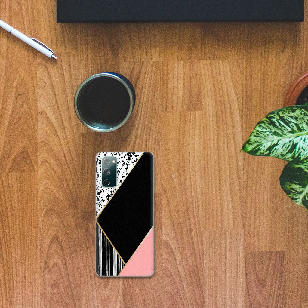 Samsung Galaxy S20 FE TPU Hoesje Zwart Roze Vormen B2C Telecom