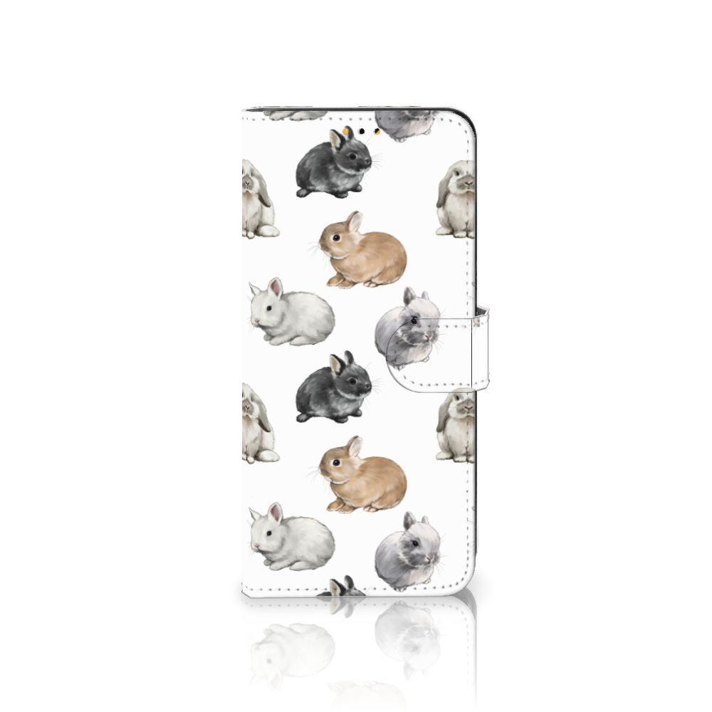 Telefoonhoesje met Pasjes voor Samsung Galaxy A14 5G Konijntjes met schattige konijnen print.