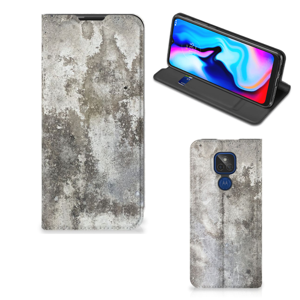 Motorola Moto G9 Play Standcase Beton Print - B2C Telecom