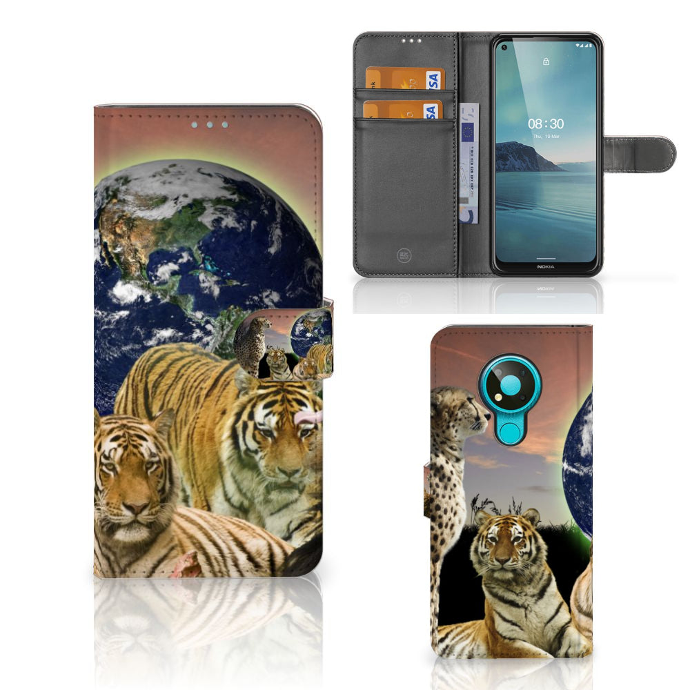 Nokia 3.4 Telefoonhoesje met Pasjes Roofdieren