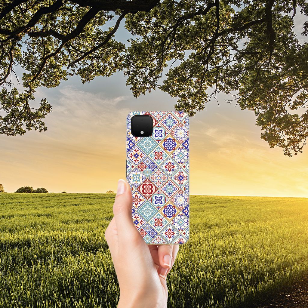 Google Pixel 4 XL TPU Siliconen Hoesje Tiles Color B2C Telecom