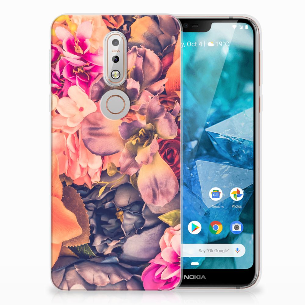 Nokia 7.1 TPU Case Bosje Bloemen