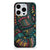 iPhone 15 Pro TPU bumper Aztec met een kleurrijk retro design en artistieke motieven.