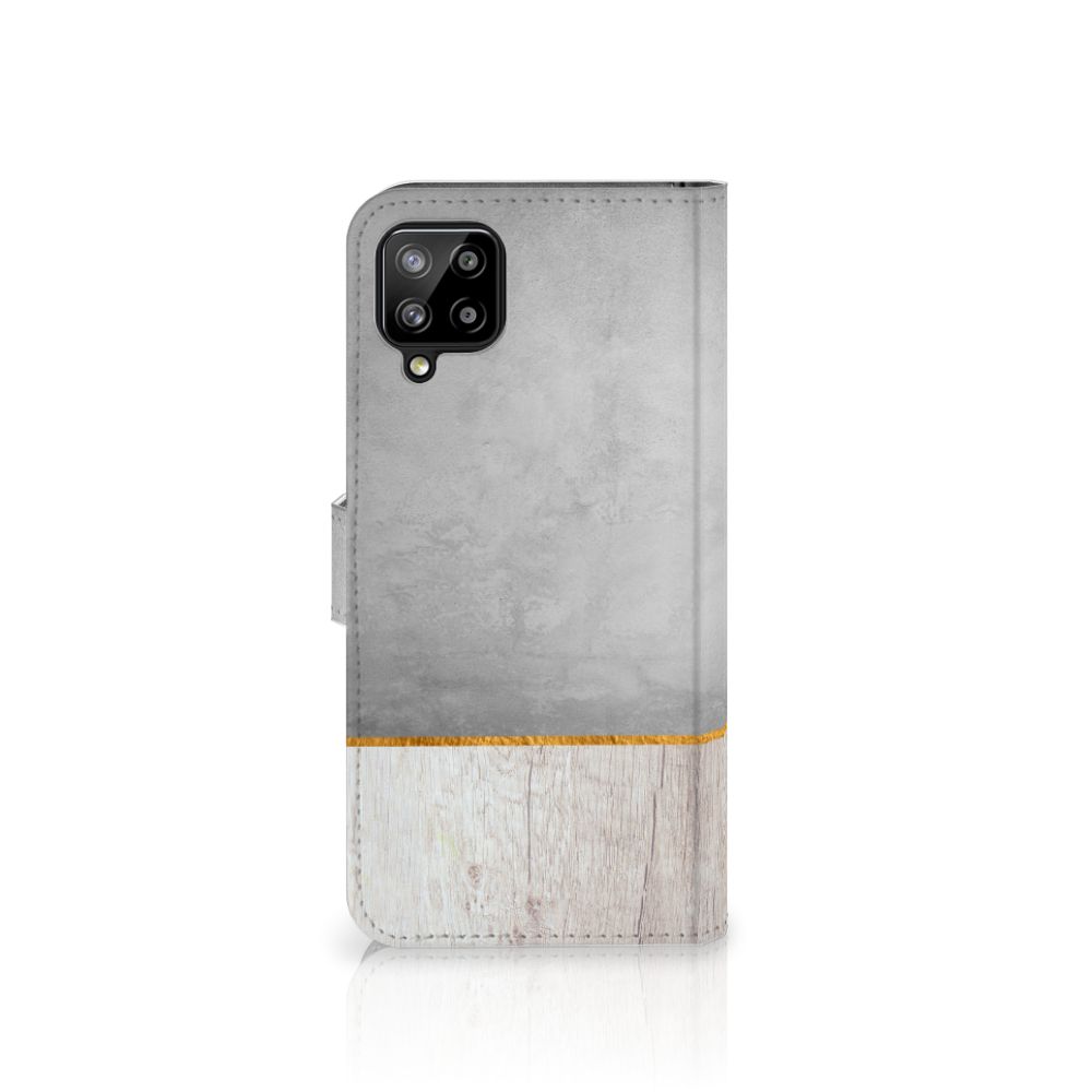 Samsung Galaxy A12 Book Style Case Wood Concrete
