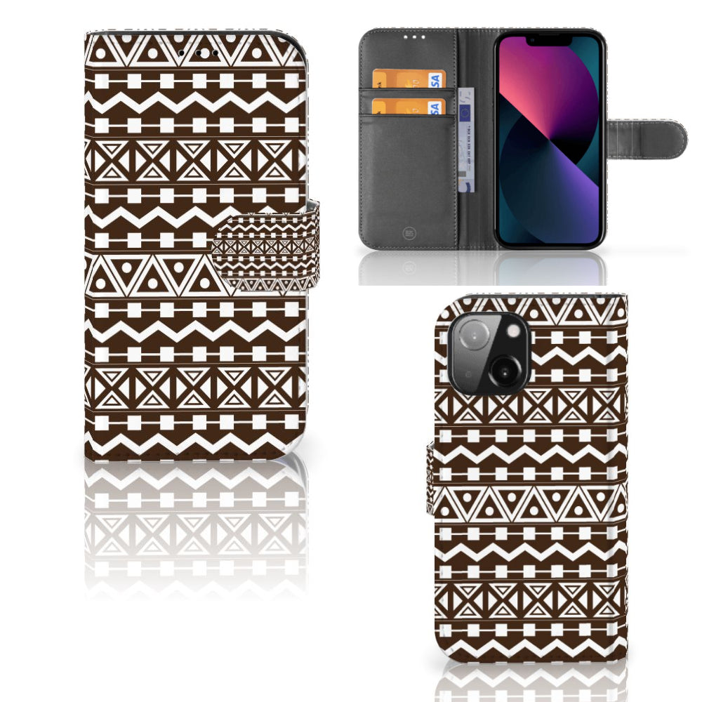 iPhone 13 Mini Telefoon Hoesje Aztec Brown