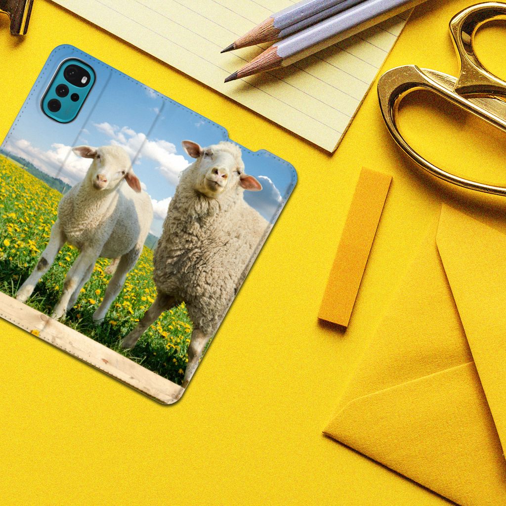 Motorola Moto G22 Hoesje maken Schaap en Lammetje - B2C Telecom