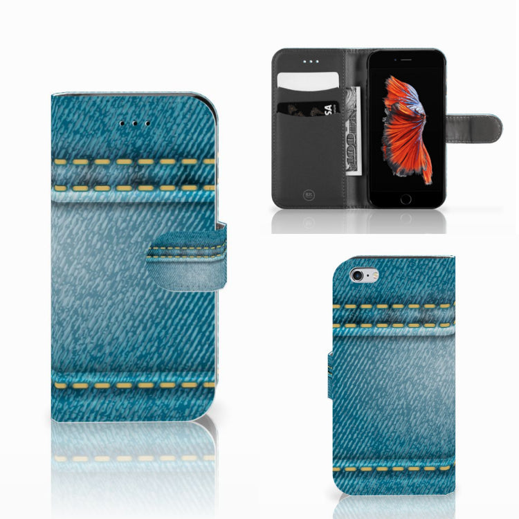 Apple iPhone 6 | 6s Wallet Case met Pasjes Jeans