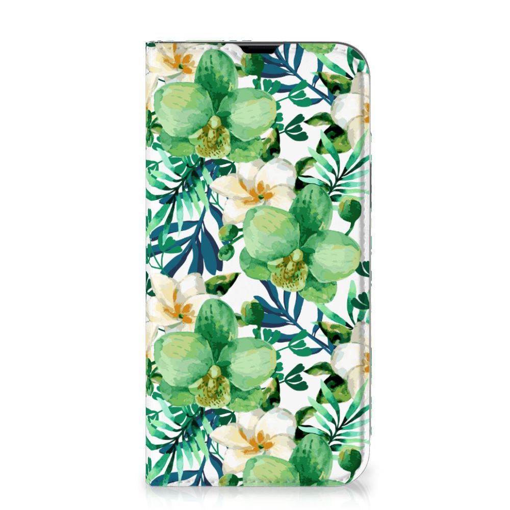 iPhone 13 Pro Max Smart Cover Orchidee Groen met een prachtig bloemenontwerp 🌸.