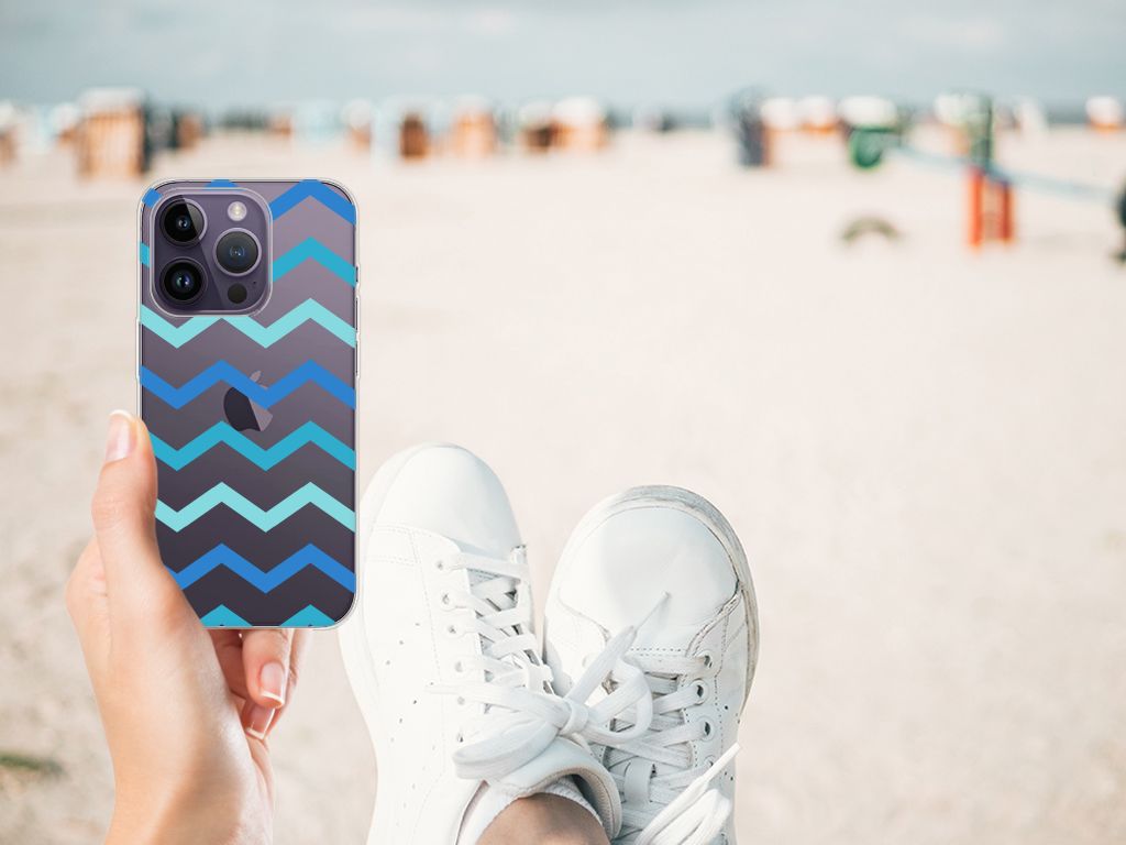 Apple iPhone 14 Pro TPU bumper Zigzag Blauw B2C Telecom