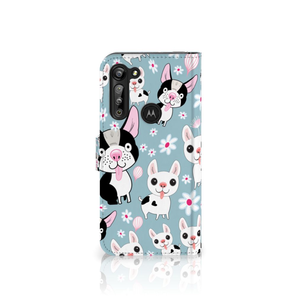Motorola G8 Power Telefoonhoesje met Pasjes Hondjes