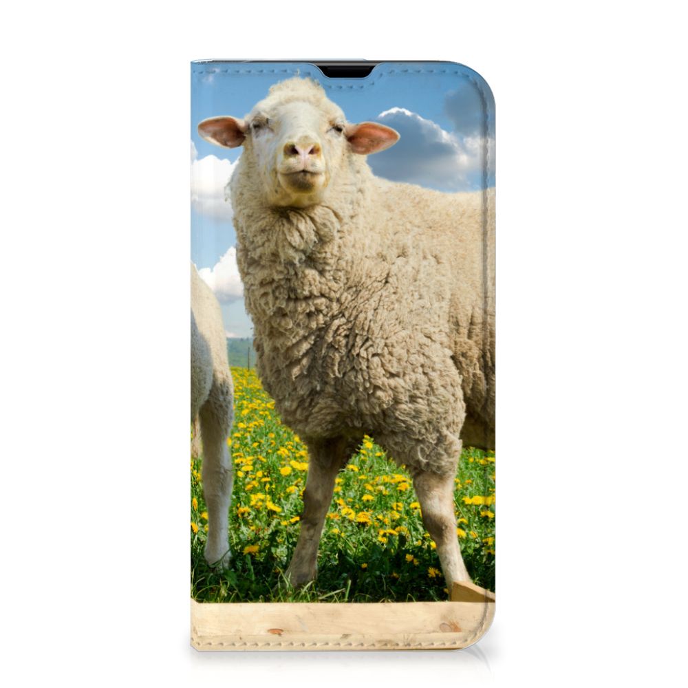 iPhone 13 Pro Hoesje maken Schaap en Lammetje met schapen design, perfect voor natuurliefhebbers.