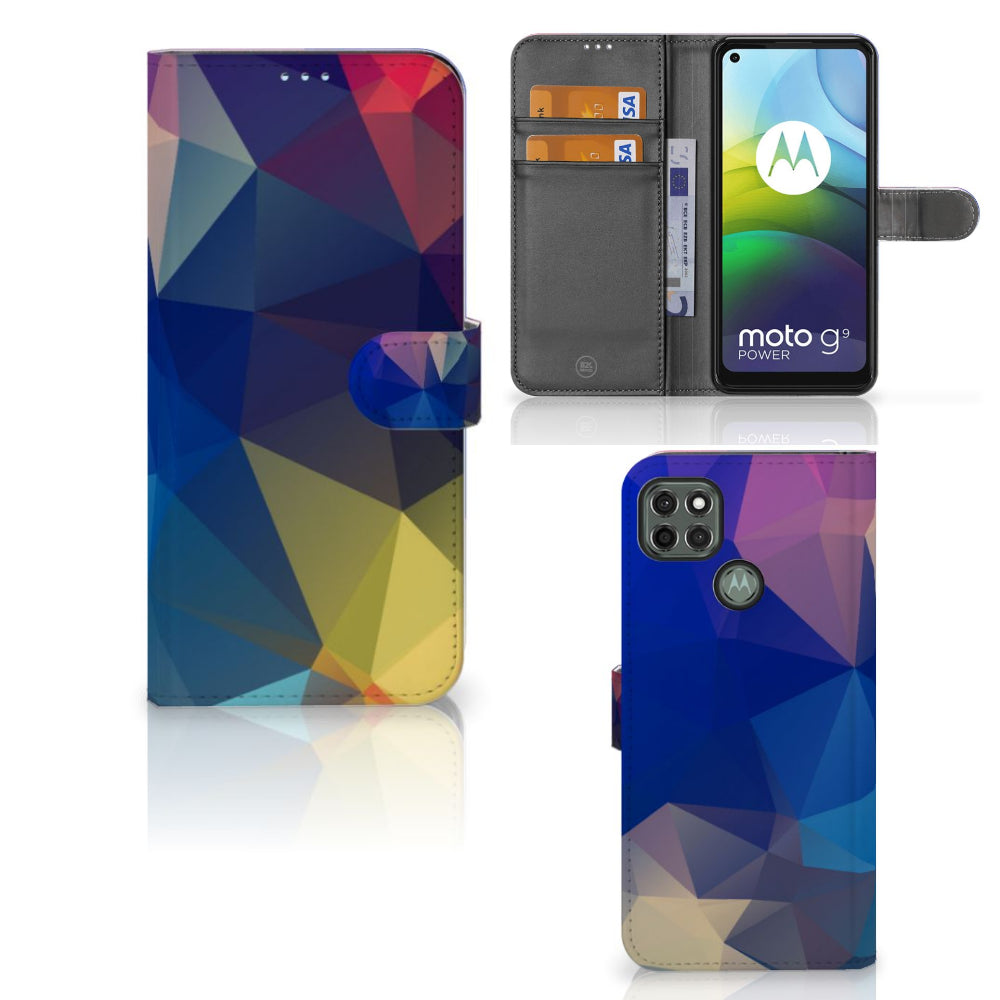 Motorola Moto G9 Power Book Case Polygon Dark