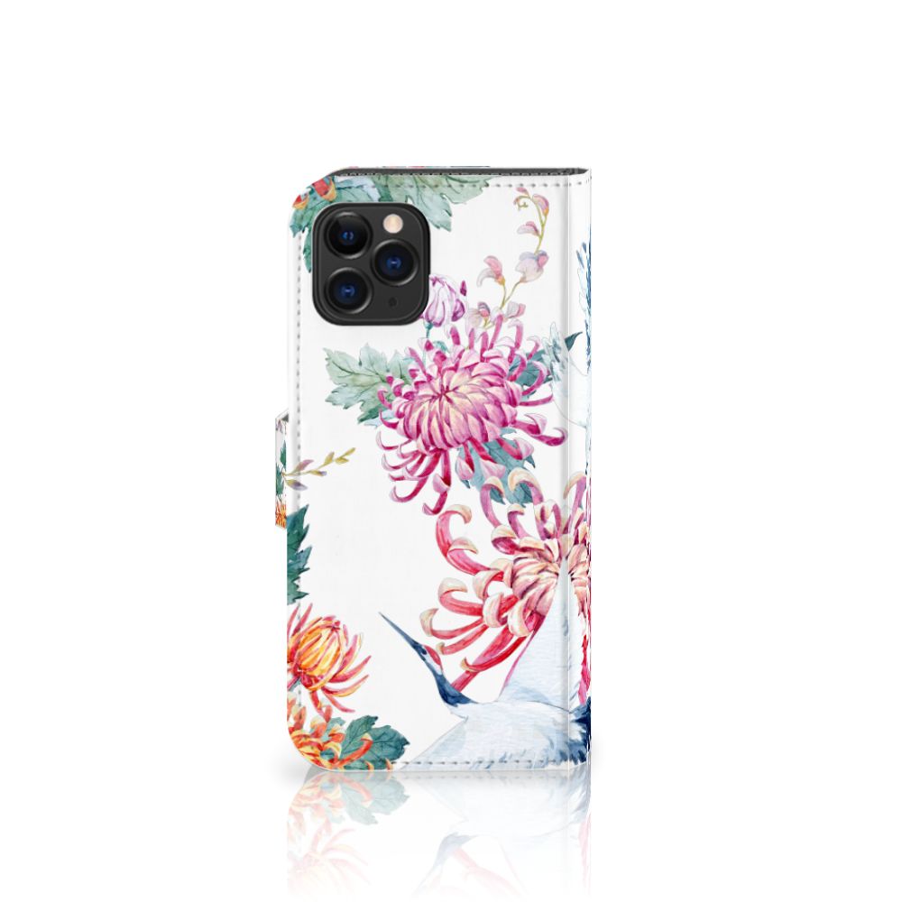 Apple iPhone 11 Pro Telefoonhoesje met Pasjes Bird Flowers