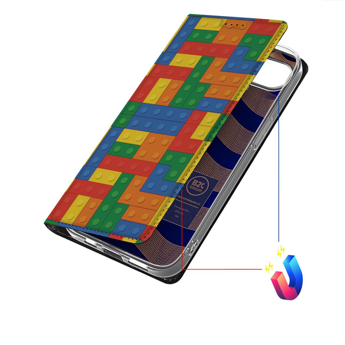 Apple iPhone 16e Hoesje met Magneet Blokken - Blokken design - Afbeelding 6