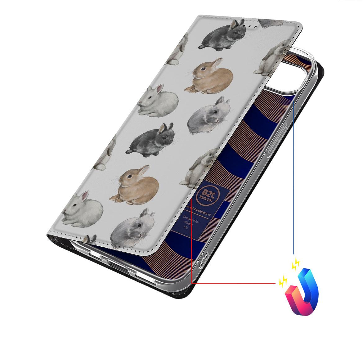 Hoesje maken voor Apple iPhone 16e Konijntjes - Konijntjes design - Afbeelding 6