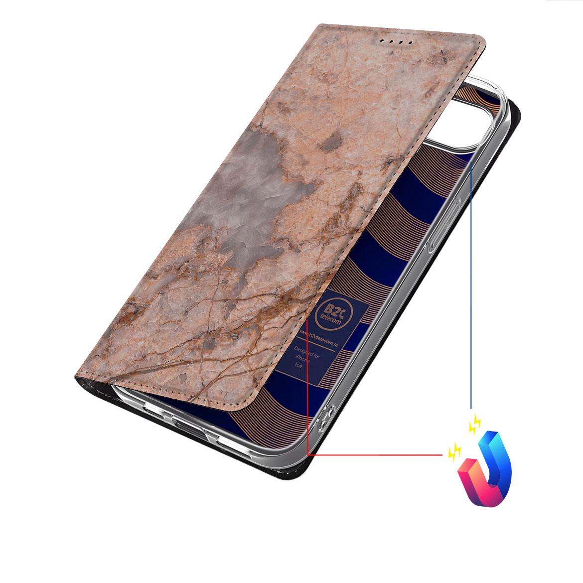 Apple iPhone 16e Standcase Marmer Oranje - Marmer Oranje design - Afbeelding 6