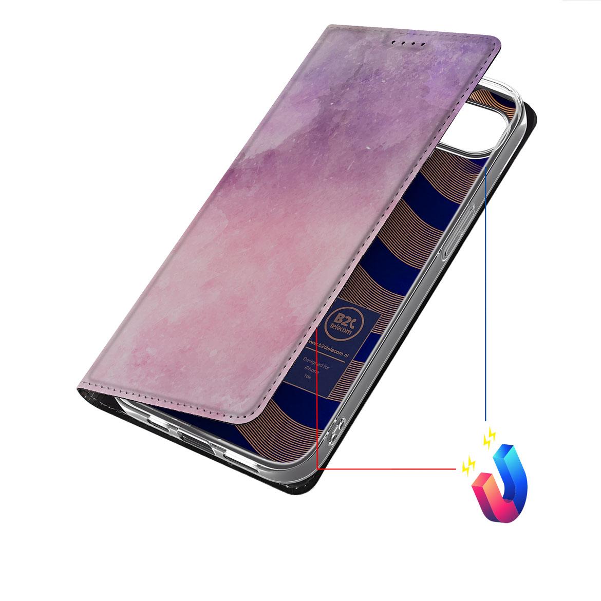Bookcase voor Apple iPhone 16e Pink Purple Paint - Pink Purple Paint design - Afbeelding 6