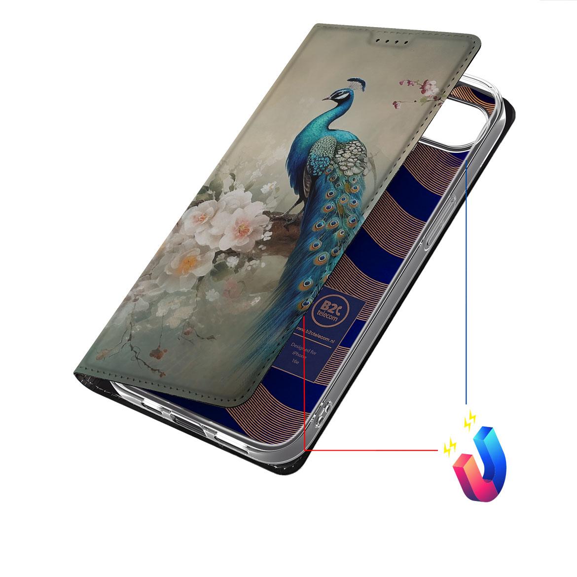 Hoesje maken voor Apple iPhone 16e Vintage Pauwen - Vintage Pauwen design - Afbeelding 6