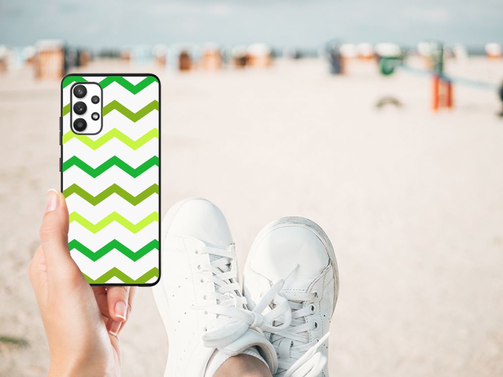 Samsung Galaxy A32 4G | A32 5G Enterprise Editie Back Case Zigzag Groen B2C Telecom