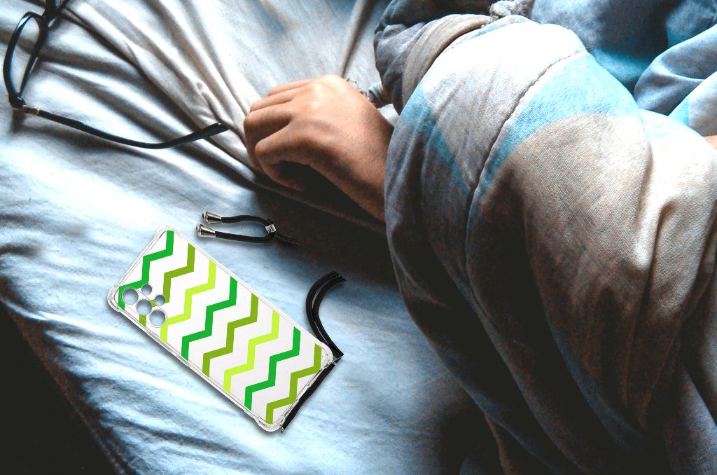 Samsung Galaxy A13 4G Doorzichtige Silicone Hoesje Zigzag Groen B2C Telecom