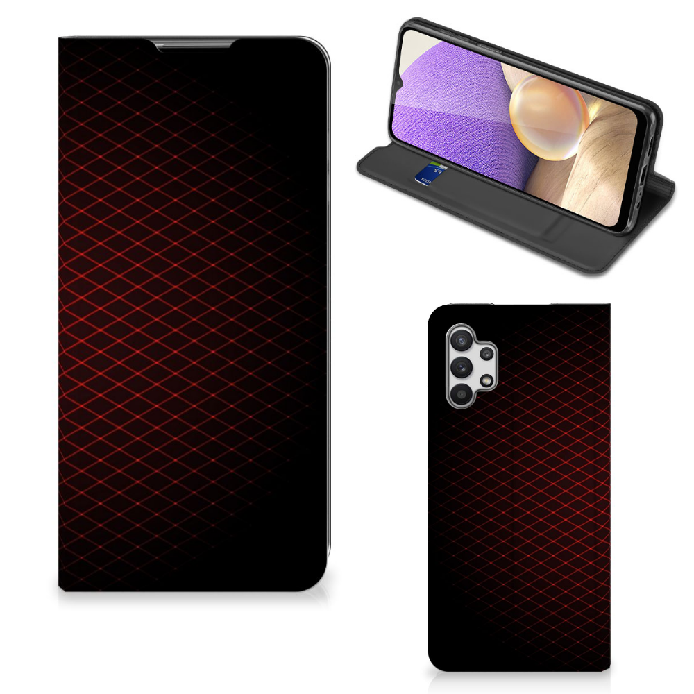 Samsung Galaxy A32 5G Hoesje met Magneet Geruit Rood - B2C Telecom