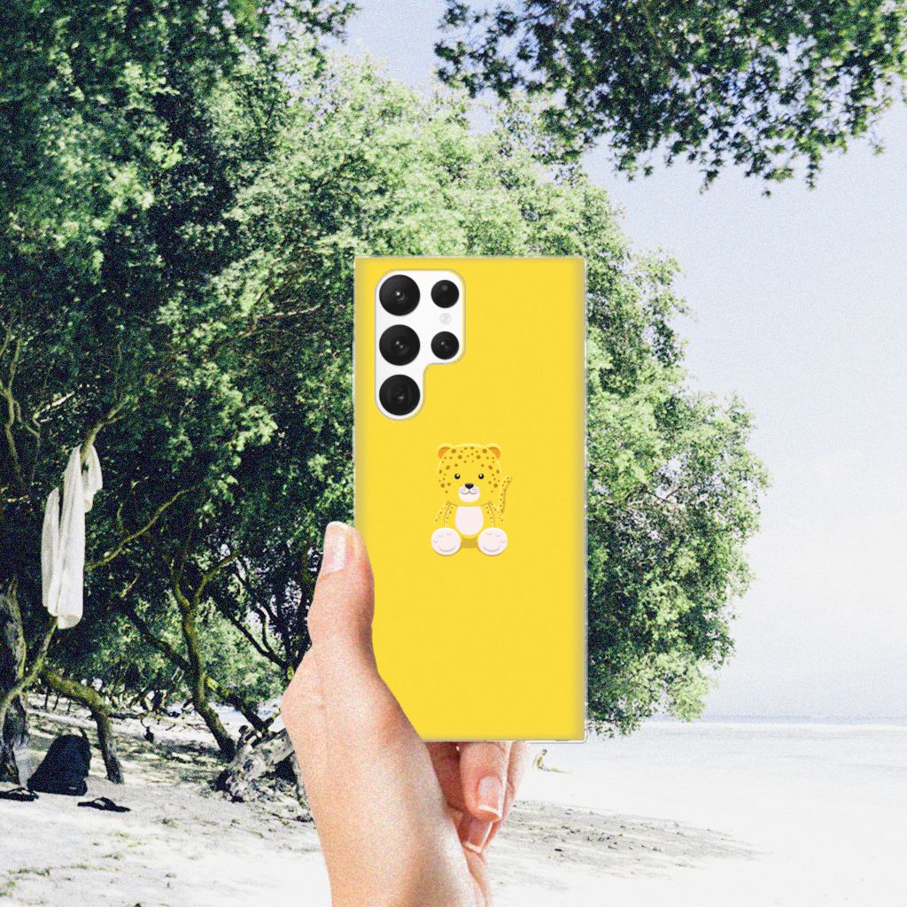 Samsung Galaxy S22 Ultra Telefoonhoesje met Naam Baby Leopard B2C Telecom