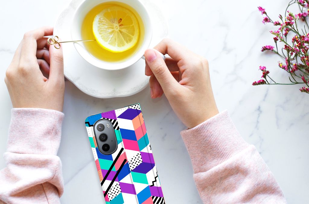 Motorola Edge 30 Pro Stand Case Blokken Kleurrijk - B2C Telecom