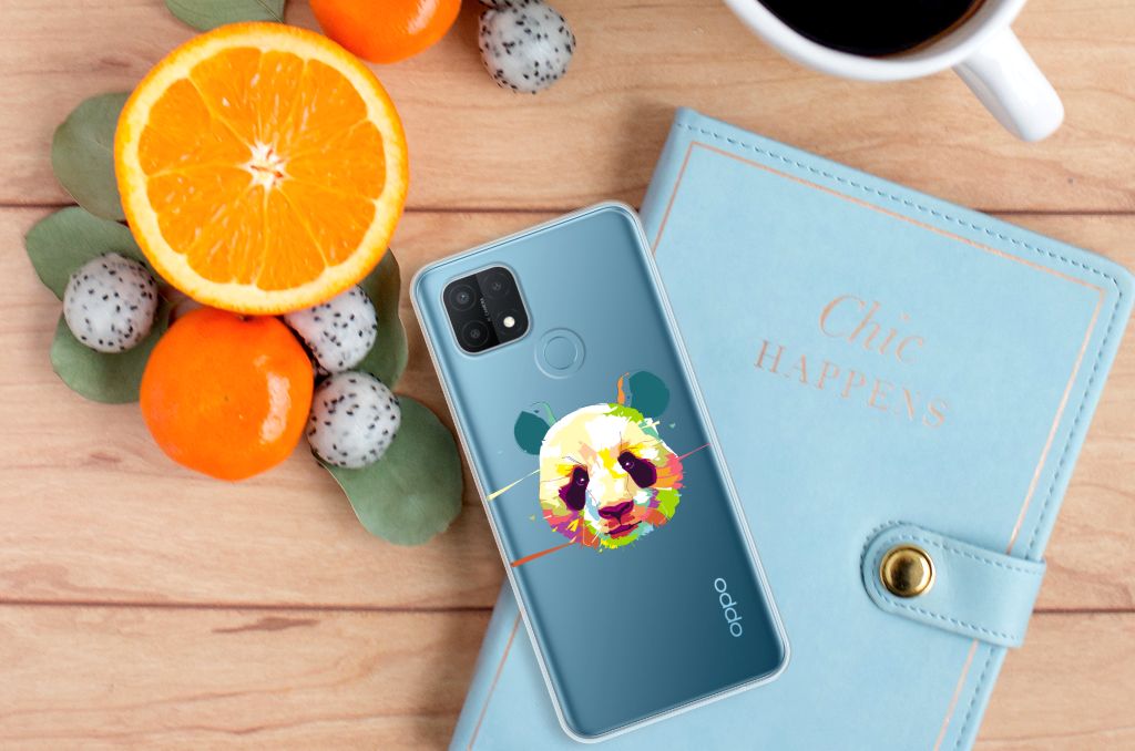OPPO A15 Telefoonhoesje met Naam Panda Color B2C Telecom