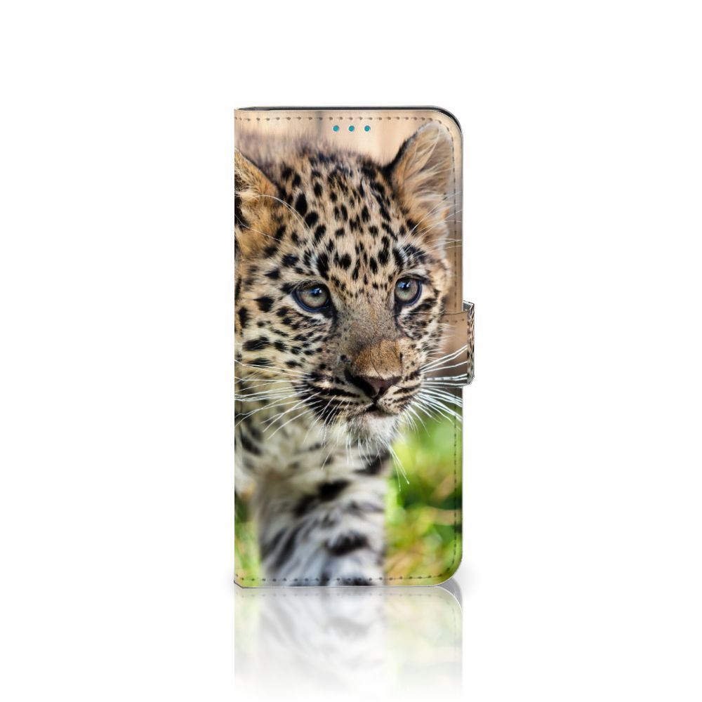 Samsung Galaxy A73 5G Telefoonhoesje met Pasjes Baby Luipaard