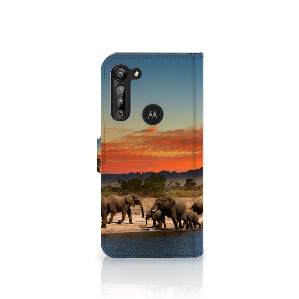 Motorola G8 Power Telefoonhoesje met Pasjes Olifanten