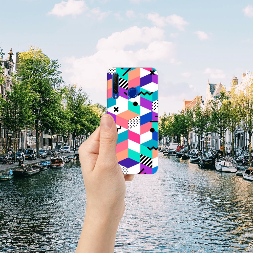 Honor 20 Lite TPU Hoesje Blokken Kleurrijk