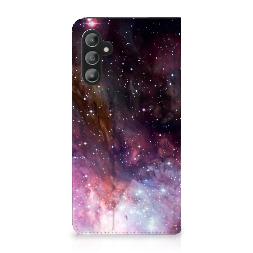 Stand Case voor Samsung Galaxy A14 5G Galaxy met een heelal design vol sterren en kleuren.